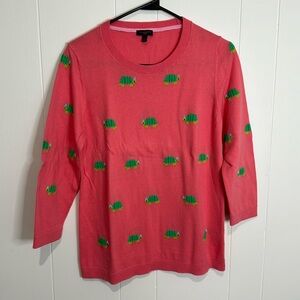 🐢 Talbots Happy Turtle Beaded Novelty Sweater 🐢